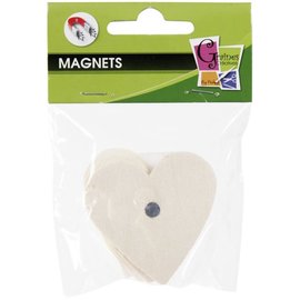 Magneet hout - Harten (4 st)