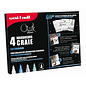Uni-Ball - Chalk - Krijtstift - Set 4 stuks - Metallic Warm + 8 kerst tekeningen - Geschenkbox