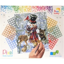 Pixel kit Snowman animals | 9 basisplaten