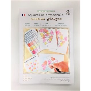 Kit Aquarelle Artisanale "Tendres Ginkgos"