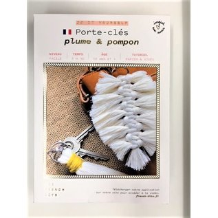 Kit Macramé Porte clés - Plume & Pompon