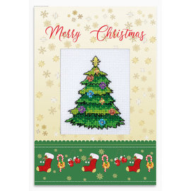 Borduurpakket Merry Christmas 10 x 14 cm