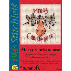 Borduurpakket Merry Christmoose - Mouseloft