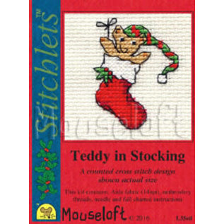 Borduurpakket Teddy in Stocking - Mouseloft