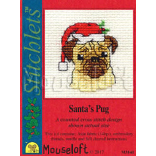 Borduurpakket Santa's Pug - Mouseloft