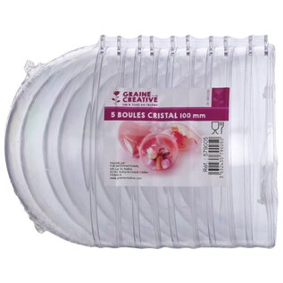 5 Plastic bollen 10 cm  2-delig