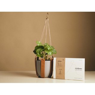 Plant Hanger - Premium Leather DIY Kit, Personally Crafted, Experience in a box - tan