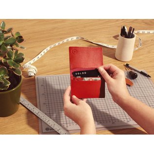 Cardholder- Luxury Leather DIY Kit, Personally Crafted-Experience in a Box, DIY Gift - Red