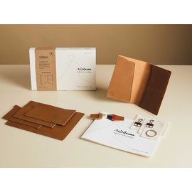 Passport Holder- Premium Leather DIY Kit, personally crafted, Experience in a box - Tan