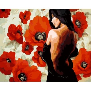 Paint By Number Set Lady-Flower 50x40cm