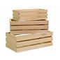 Set van 3 houten bakjes