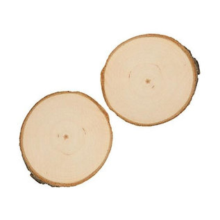 Houten schijf populier rond, 11-12cm, 2st.