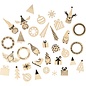 34 houten MINI SILHOUETTES Christmas 1,5-4cm