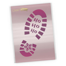 Sjabloon Santa's Footprint Stencil - Christmas Craft Template A4