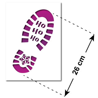 Sjabloon Santa's Footprint Stencil - Christmas Craft Template A4