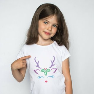 Sjabloon Christmas Reindeer Stencil - Reindeer Face Craft Template A4