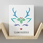 Sjabloon Christmas Reindeer Stencil - Reindeer Face Craft Template A4