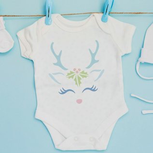 Sjabloon Christmas Reindeer Stencil - Reindeer Face Craft Template A4