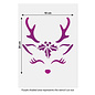 Sjabloon Christmas Reindeer Stencil - Reindeer Face Craft Template A4
