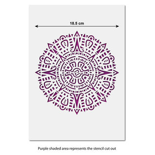 Sjabloon Aztec Mandala Stencil - Mandala Craft Template A4