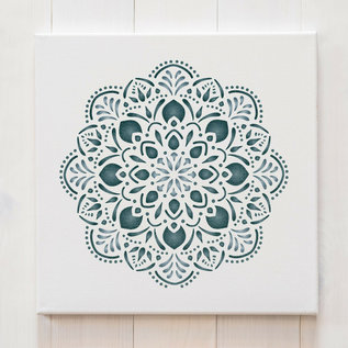 Sjabloon Pushpa Mandala Stencil - Airbrush / Craft Mandala Template - 18.5 x 18.5 cm