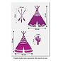 Sjabloon Native American Teepee Stencil Set - Tipi, Arrows, Cactus Stencil Template Set