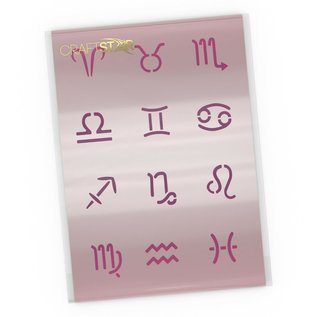 Sjabloon Star Signs Stencil Set - Zodiac Signs Craft Template A4