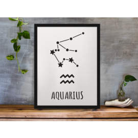 Sjabloon Star Sign Constellation Stencil - Aquarius A5
