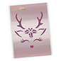 Sjabloon Christmas Reindeer Stencil - Reindeer Face Craft Template A5