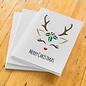 Sjabloon Christmas Reindeer Stencil - Reindeer Face Craft Template A5