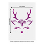 Sjabloon Christmas Reindeer Stencil - Reindeer Face Craft Template A5