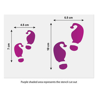 Sjabloon Elf Footprints Christmas Stencil - Craft Template A5