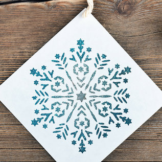 Sjabloon Snowflake Mandala Stencil - Christmas Craft Template A5