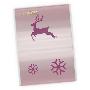 Sjabloon Mini Reindeer and Snowflakes Christmas Craft Stencil