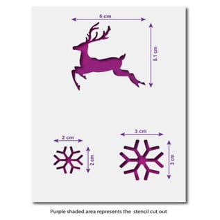 Sjabloon Mini Reindeer and Snowflakes Christmas Craft Stencil