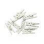 Mini wasknijpers, l: 25 mm, b: 3 mm, 36 stuks, wit