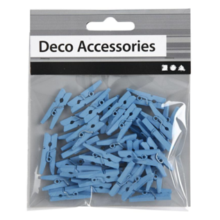 Mini Wasknijpers 3x25 mm Blauw 36 stuks