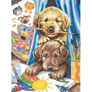 Colouring By Numbers PUPPIES 34x24cm