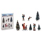 Miniatuur set figuren, boom 5-10 cm H gemaakt van kunststof, veelkleurige set van 8, (B / H / D) 21x27x6cm