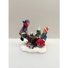 Miniatuur kerstfiguurtjes van poly, 6-7 cm