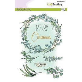 clearstamps A5 - Eucalyptus krans Merry Christmas GB Dimensional stamp