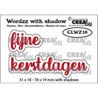 Crealies Wordzz with Shadow Fijne Kerstdagen Die (NL) CLWZ10 78x19mm