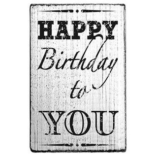 Vintage Stempel 70x42mm Happy birthday to you