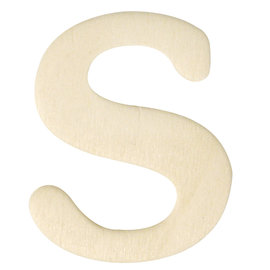 Houten letters, 4 cm "S" PER STUK