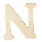 Houten letters, 4 cm "N" PER STUK
