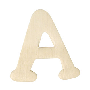 Houten letters, 4 cm, "A" PER STUK