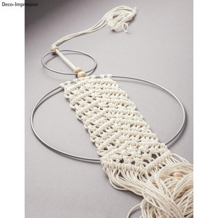 Metalen dromenvanger ring bedekt 25cm Grijs
