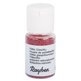 Poudre de paillettes/Alu, rouge, flacon 10 ml