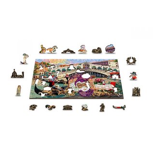 Wooden City 2in1 Houten Legpuzzel, Venice Carnival, 37,5x25,4cm