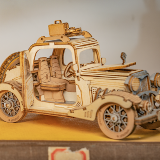 3D Houten Puzzel, Vintage Car, 16x7x8cm